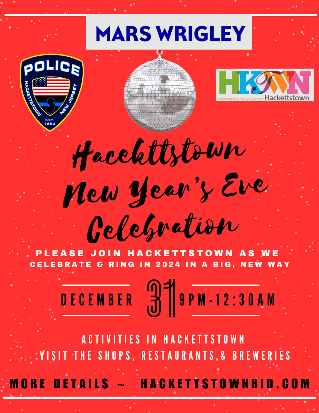 Hackettstown New Year’s Eve Celebration Inside Warren